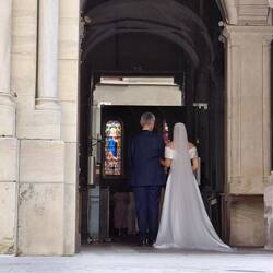 All ready to walk down the aisle