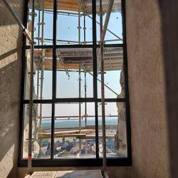 This window is being replaced this week and then the scaffolding will come down