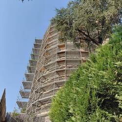 Le Tour de Feifs de Sancerre, currently being renovatedon the outside