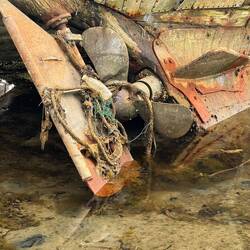 A fouled propeller - never a nice sight.