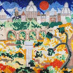 Mosaic mural inside the Spagna Metro Station — Roma, Italy.