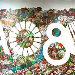 Mural at the Circo Massimo metro station ... celebrating the 80th anniversary of FAO — Roma.