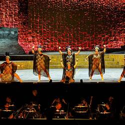 Members of the dance troupe taking a bow ... Aida ... Teatro dell’Opera di Roma at Circo Massimo.