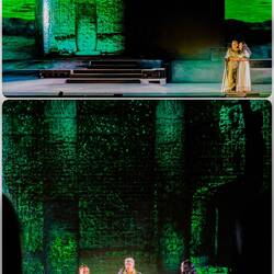 Radamès accidentally revealing a secret military route to the King of Ethiopia ... Aida.
