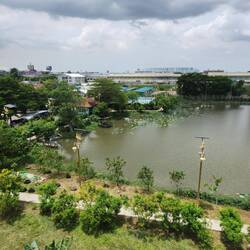 View of distant downtown bankkok from my airport area hotel