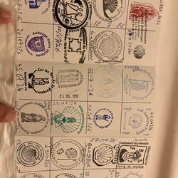 These stamps represent places are visited on the chemin.