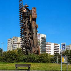 Kunstwerk „Pociąg do nieba“ (Zug in den Himmel)