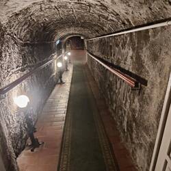 Down into the dungeon, it was lovely and cool down there.