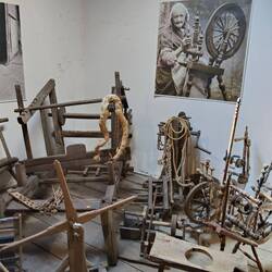 Spinning wheels and weaving