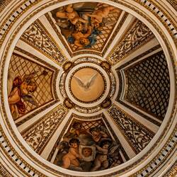 While the Barberini Chapel was designed by Bernini, the dome was painted by Cortona's workshop.