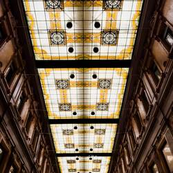 Inaugurated in 1922, Galleria Sordi has a beautiful art nouveau style decorative glass ceiling.