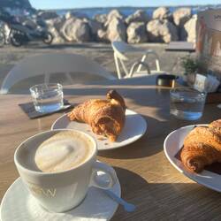 Breakfast by the sea.