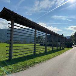 Kozolec, traditional hay storage structure.