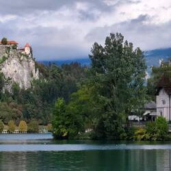 From Bled Mlino looking to Bled Castle.