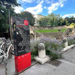 Bike share and Il Teatro Romano, 1st - 2nd century.