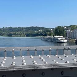 One of the many barges on the river