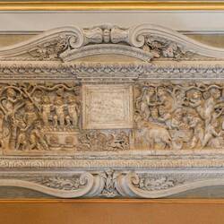 Front panel of a 3rd century sarcophagus with grape harvest scene — Palazzo Corsini, Roma.