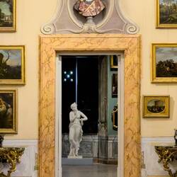 A peek into the Green Chamber at the end of the First Gallery — Palazzo Corsini, Roma.