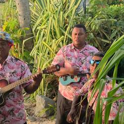 Three lovely voices sang to us.