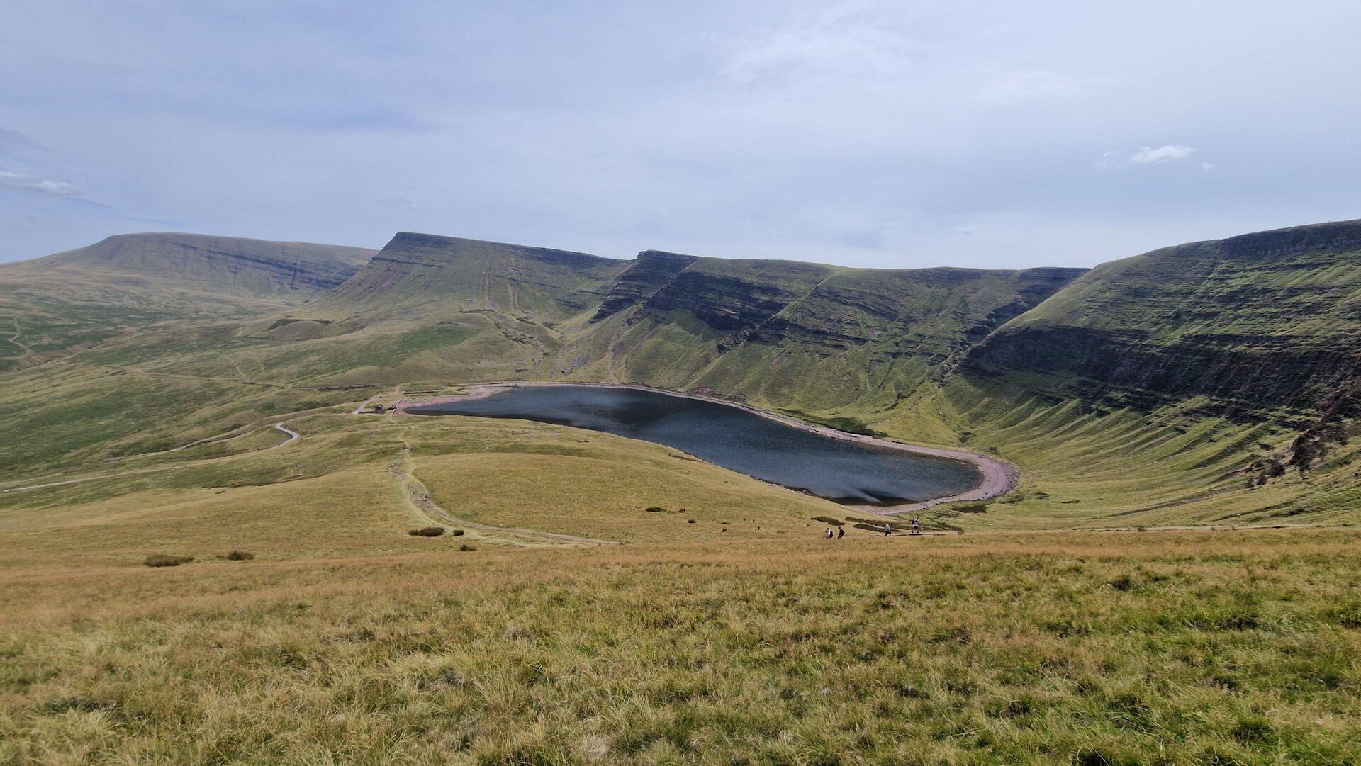 Left to right - Fan Foel, Picws Du, Cwar-du mawr, Bannau Sir Gaer. Fronted by Llyn y Fan Fach lake