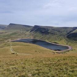 Left to right - Fan Foel, Picws Du, Cwar-du mawr, Bannau Sir Gaer. Fronted by Llyn y Fan Fach lake