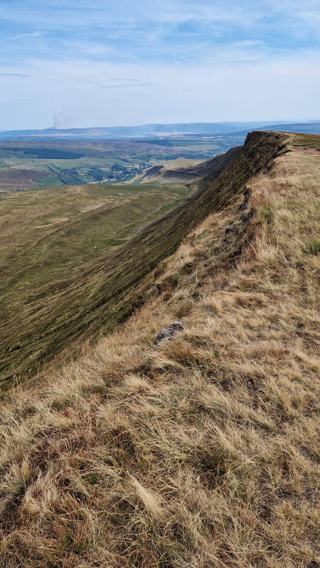 Looking south along the 3 miles of Fan Hir ridge