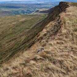 Looking south along the 3 miles of Fan Hir ridge