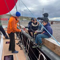 Drying the gennaker and connecting to the locals on the dock.