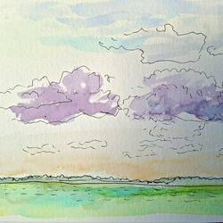 Wolkenskizze farbig