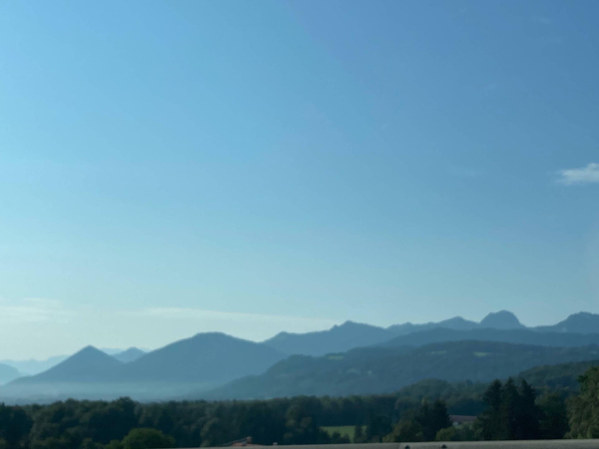 Erster Blick auf die Berge