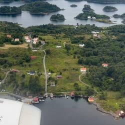 Aerial scenery on approach to BGO — Norway.