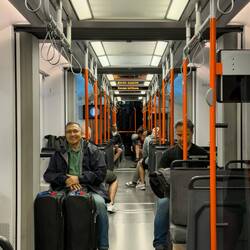On the light rail from BGO into the city — Bergen, Norway.