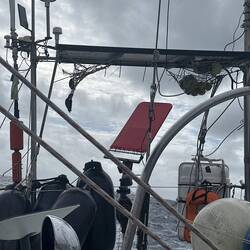 Windvane mit Obstresten