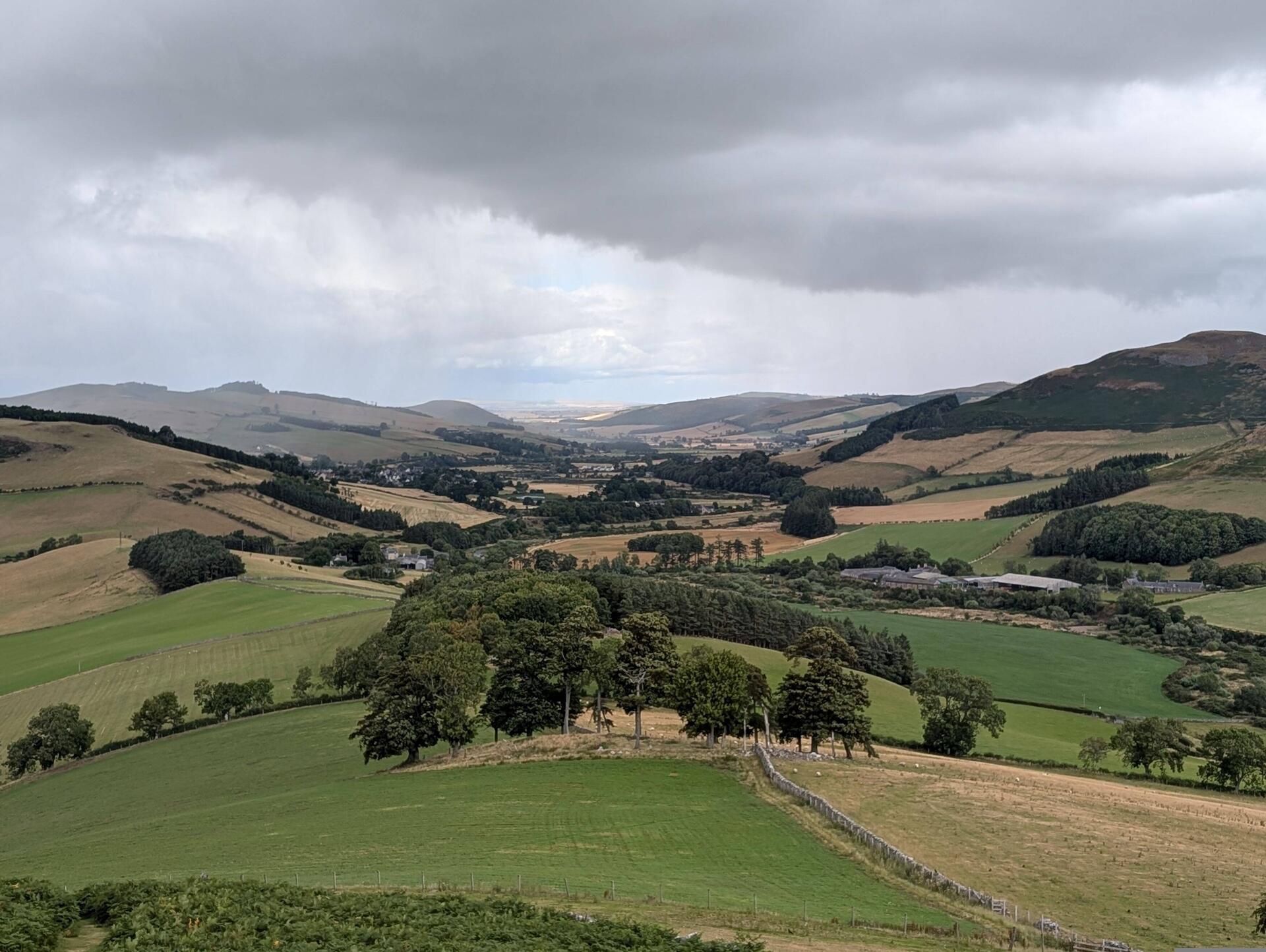 Rain over Town Yetholm