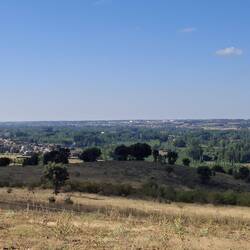 Starting to climb-León is on the far left in the background