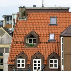 Neighboring building ... I like the little attic balcony — Bergen, Norway.