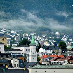 Part of the scenery across the way from our building — Bergen, Norway.