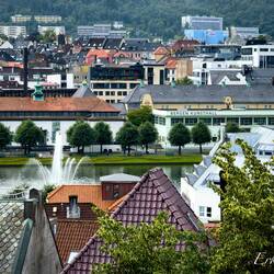Across the way from us is the Kode (art/music complex ... with the cupola) and the Kunsthall.