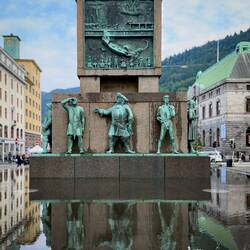 Seamen's Monument; this side is dedicated to the 17th-18th century sailors — Bergen, Norway.
