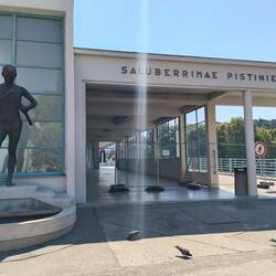 The broken Crutch Man. Iconic statue showing the healing power of the spas.