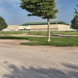 Back of Cabela's store from the campground.