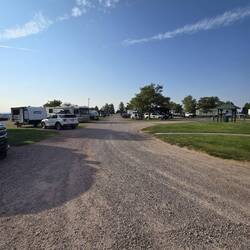 Big camping park with laundry, showers, hookups.