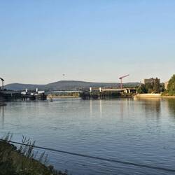 Morgen Stimmung am Rhein