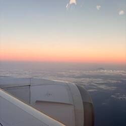 Sunset on the plane