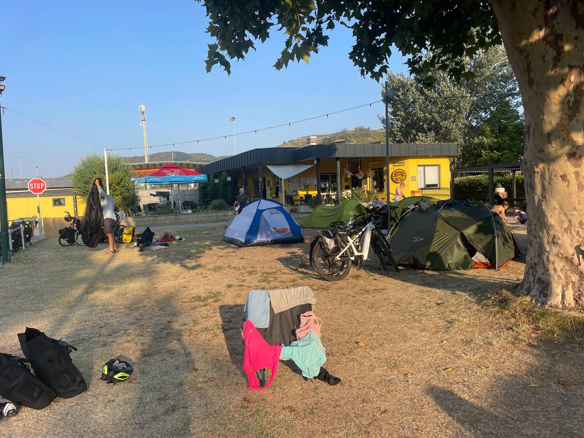 This is the camping area after half the tents are gone