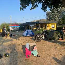 This is the camping area after half the tents are gone