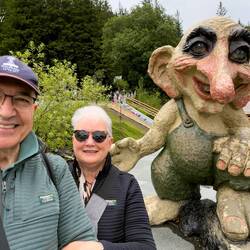 Can't come to Norway and not take a selfie with a troll ... Mt Fløyen — Bergen, Norway.