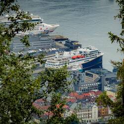 A glimpse of m/s Havila Pollux confirms the location from which we will embark m/s Havila Castor.