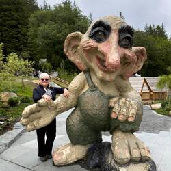 Meet the Mt Fløyen Troll near the playground — Bergen, Norway.