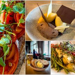 A delicious meal at Fløirestauranten on Mt Fløyen — Bergen, Norway.